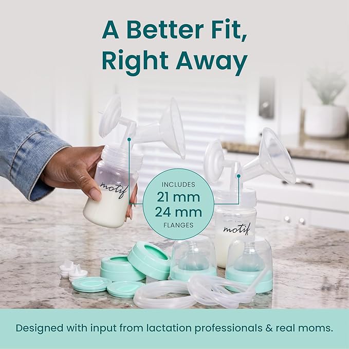 Motif Medical Luna Double Electric Pump for Breastfeeding - Portable - Hospital Grade Pump w/LED Light - Hands-Free Breast Pump, Quiet Motor Baby Breast Pump