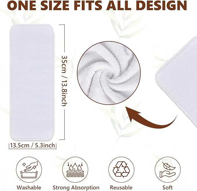 TDIAPERS Cloth Diapers Reusable Washable Pocket Diapers Cover One Size Adjustable for Baby 6 Pack with 12 Inserts