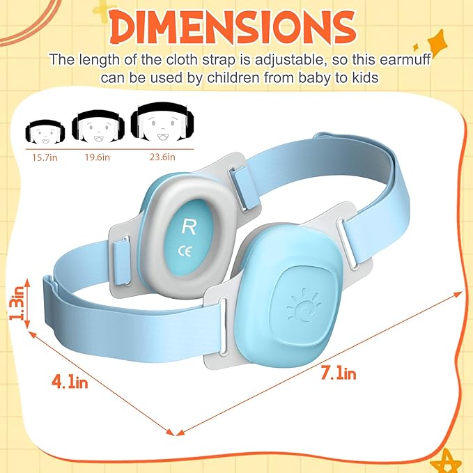 Baby Ear Muffs Noise Protection – Infant Headphones Noise 25dB Cancelling for Airplanes, Travel & Fireworks Toddler Hearing Protection 0-60 Months Baby Earphones | Soft & Adjustable Newborn Earmuffs