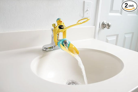 Aqueduck Faucet Handle Extender Set. Connects to Sink Handle and Faucet to Make Washing Hands Fun and Teaches Your Baby or Child Good Habits and Promote Independence to Them.