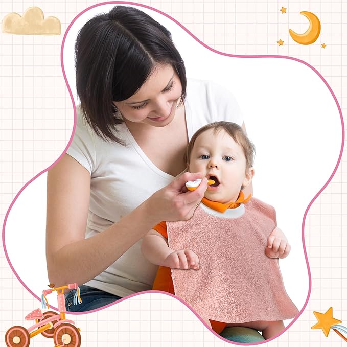 Foaincore 6 Pcs Pullover Baby Bibs Cotton Terry Toddler Absorbent Infant for Feeding and Drooling Towel Bib (Soft Colors)