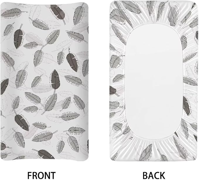 Leaf Baby Changing Pad Cover Stain Resistant Breathable Nursery Pad Change Cover Soft Stretchy Changing Table Cover Fit 32"x16" Contoured Pad