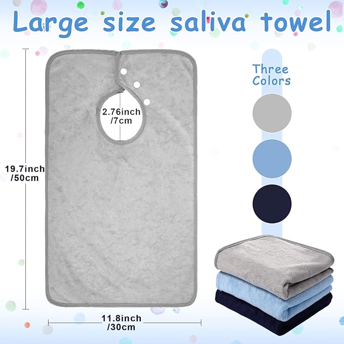 Hercicy Full Coverage Pullover Toddler Baby Bibs Terry Cloth Bibs with Snap Button for 0-4 Years Unisex Feeding Drooling