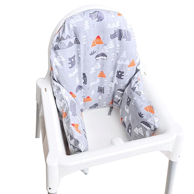 ZARPMA Inflatable Inner Cover for IKEA Antilop Highchair,Cotton Fabric (Not Included Inflatable Inner,Cover Only) (Grey)