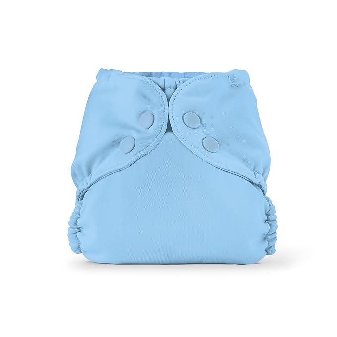 Esembly Cloth Diaper Cover - Reusable Swim Diaper, Waterproof, Breathable - Adjustable Outer Layer Over Absorbent Inner for Blowout Protection - Cornflower, Size 1 (7-17 lbs)