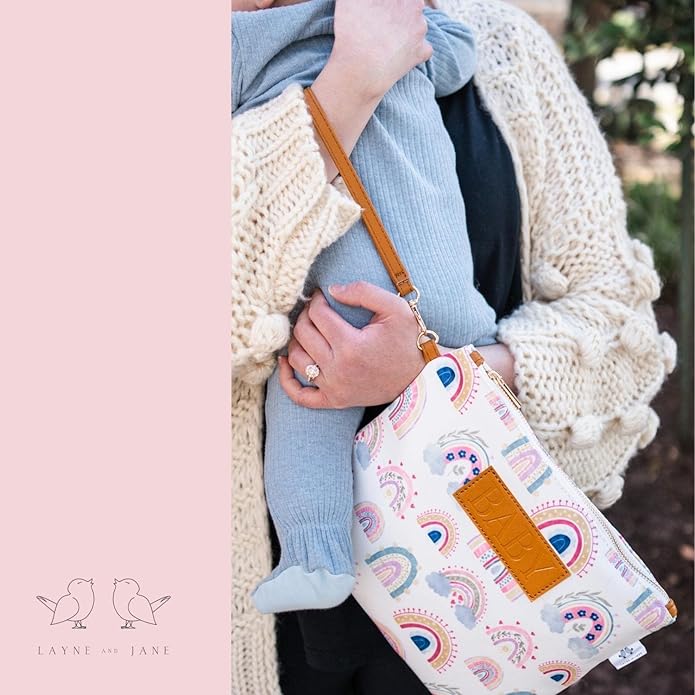 Rainbow Baby Diaper Bag Organizing Pouches (Set of 4) - Diaper Bag Organizer Pouches - Baby Diaper Bag, Wet Bag, Mama Bag, Snacks Diaper Bag Insert - Waterproof Lining - Diaper Bag Organizer Insert