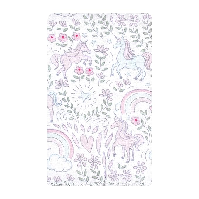 Hudson Baby Unisex Baby Flannel Burp Cloth 10pk, Dreamy Unicorn, One Size