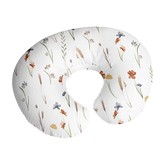 Sweet Jojo Designs Boho Floral Garden Flower Girl Nursing Pillow Cover Baby Breastfeeding Slipcover Infant Newborn Nursery Bottle Breast Feeding Pillowcase Pillow NOT Included Watercolor Bohemian Chic