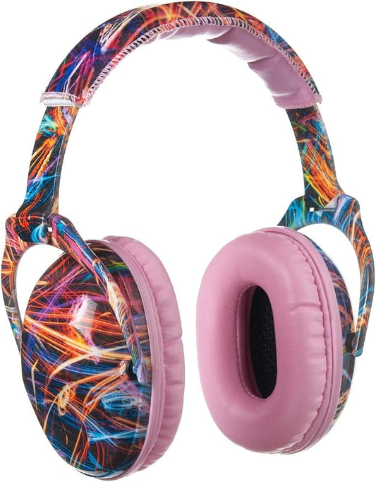 Kids Hearing Protection,25dB NRR Noise Reduction,Sound Proof for Kids,Toddler,Safety Earmuffs for Concert,Airplane,Autism,Monster Jam,Travel,School- Pink BlackFireW