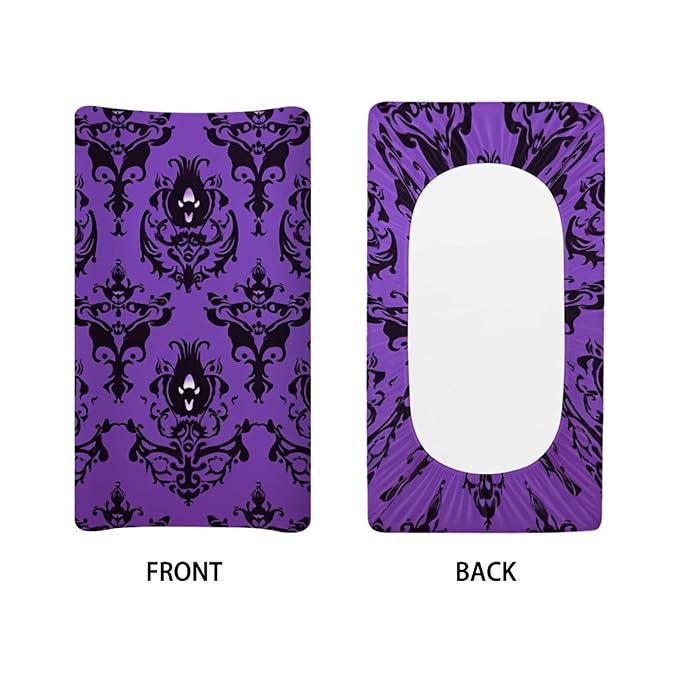 Halloween Ghost Diaper Changing Pad Cover Purple Changing Table Covers for Newborn Infant Changing Pad Sheets Baby Diaper Changing Mat