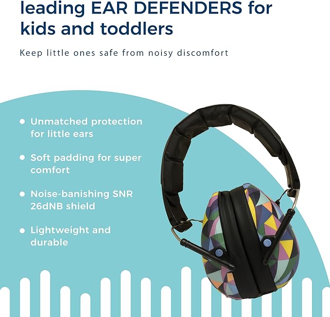 BANZ Kidz Earmuffs 2 Years & Older - Loud Noise Cancelling Kids Headphones & Toddler Ear Muffs, Size Adjustable