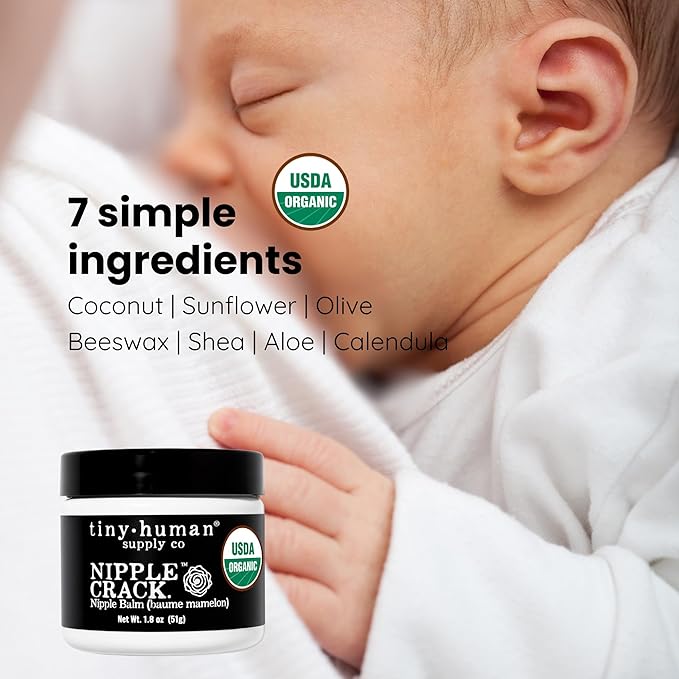 Organic Nipple Cream, Nipple Crack Lanolin Free Nipple Butter (3 Pack), Balm for Breastfeeding Mothers, No Need to Wash Off, Safe for Baby and Mama