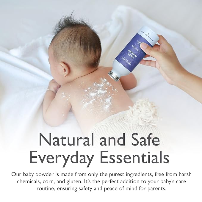 SoCal Suds & Company - Natural Baby Powder Talc-Free - with Arrowroot Powder, Kaolin, Aspen Bark Extract for Soft Soothing Protected Skin - Gentle Absorption - Lavender, 4oz, 2-Pack