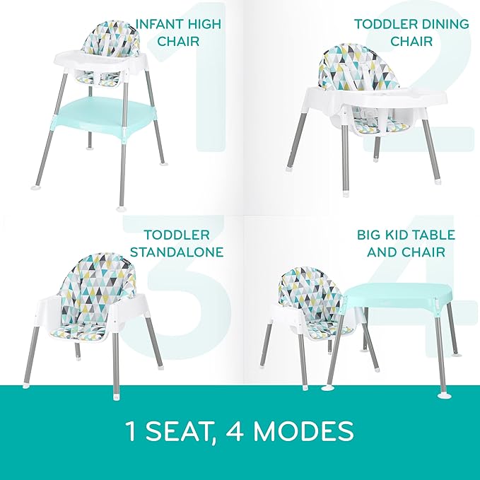 Evenflo Eat and Grow 4-in-1 Convertible High Chair (Prism Triangles)