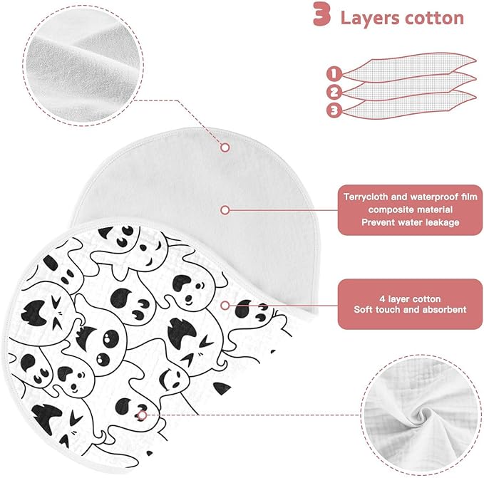 Muslin Burp Cloths for Baby Boys and Girls - 2-Pack Ultra Absorbent Halloween Ghosts Muslin Washcloths, Newborn Towel, Milk Spit Up Rags, Burp Cloth Bibs for Unisex, 22 x 11 Inch