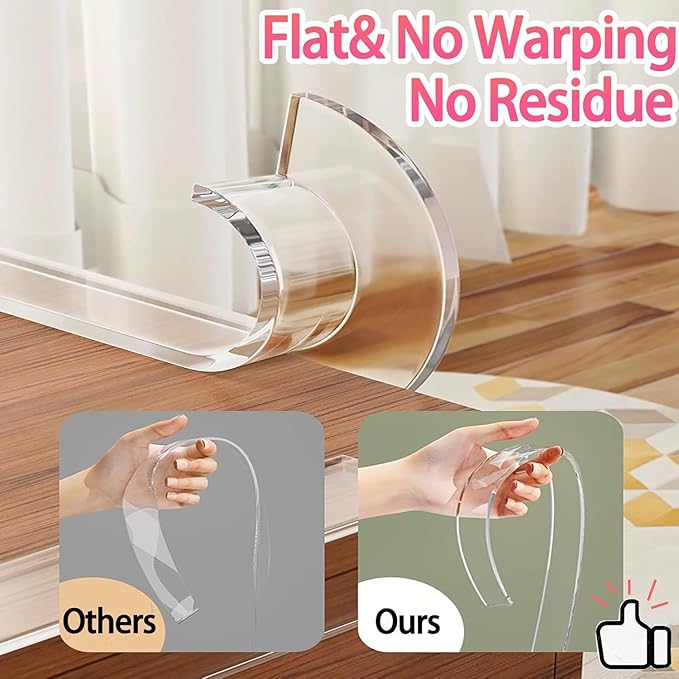 Clear Edge Protector & Corner Guards 4 Packs,0.8in(W) x 16.4FT（L, Baby Proof Corner Protectors for Furniture,Table Bumper for Baby Safety, Sharp Edge Protector for Drawers, Tables, Cabinets
