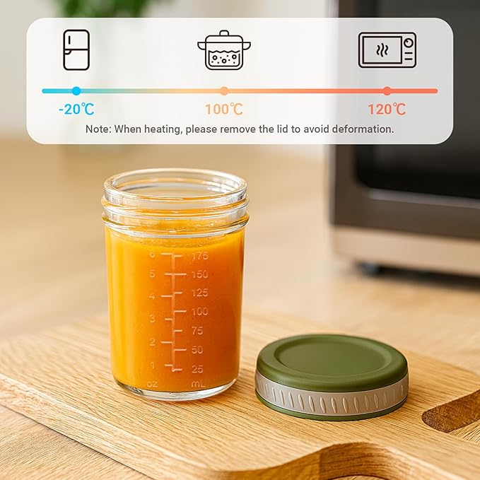 Sursip Glass Baby Food Storage Containers, 4 oz & 8 oz Small Mason Jars with Lids, Airtight for Baby Puree Containers, Juice, Milk, Yogurt, Overnight Oats, Mini Toddler Snack Cups -12 Pack
