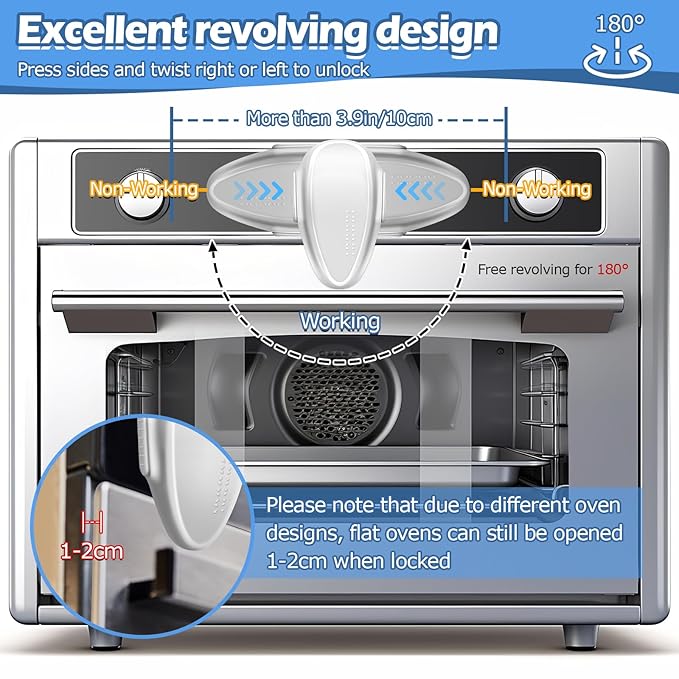 Oven Lock Child Safety (2Pack), Premium Baby Proofing Oven Door Locks, Easy to Install & Use Durable and Heat-Resistant Material no Tools Need or Drill Oven Child Safety Lock (White)