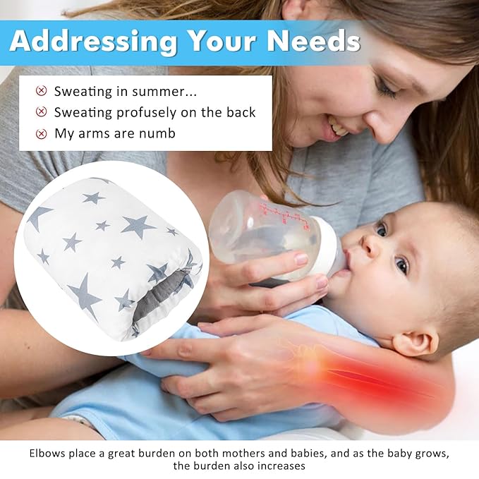 Baby Feeding Arm Pillow,Soft Cotton Bottle Nursing Arm Pillows for Newborn,Breastfeeding Pillows for More Support for Mom and Baby,Portable and Washable,Ergonomic Nursing Essentials(Pentagram)