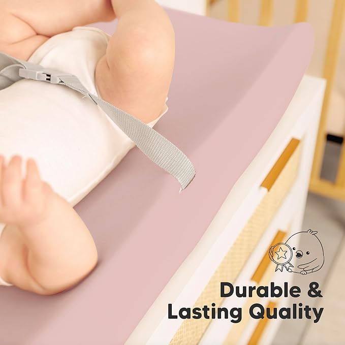 2-Pack Baby Changing Pad Cover for Girl, Boy - 34x18 Soft Viscose Derived from Bamboo Baby Diaper Changing Table Pad Cover Sheets, Neutral, Snug Fit Nursery Diaper Change Sheets (Pastel)
