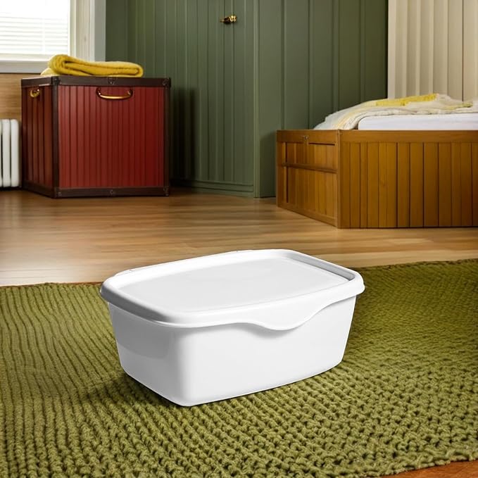 Wet Tissue Box with Lid Square Plastic Storage Container for Baby Wipes Bathroom Desktop Organization Compact 7.1 Inch Holder