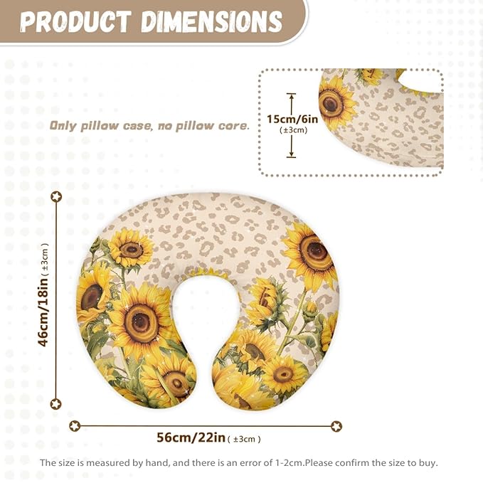 Forchrinse Sunflower Nursing Pillow Cover Breastfeeding Pillow Slipcover for Baby Boys and Girls Soft Washable Nursing Pillow Case for Newborn