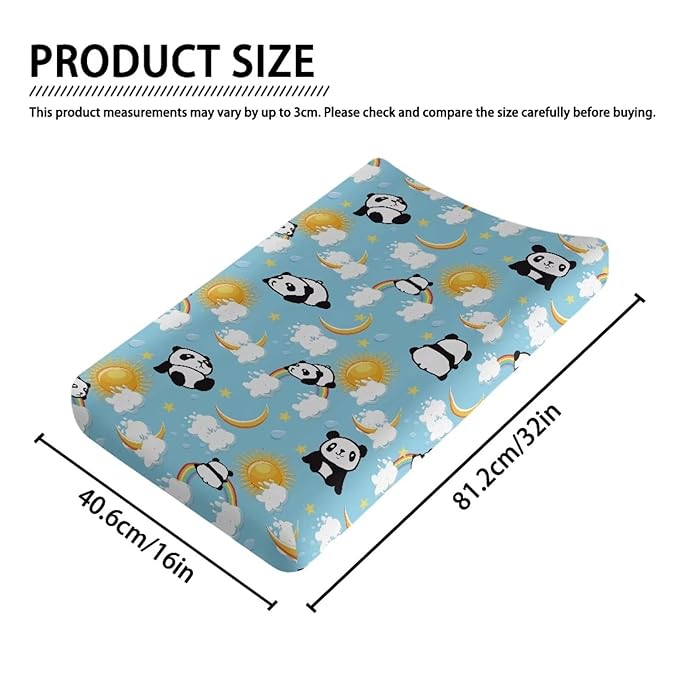 Cute Panda Changing Pad Cover Infant Newborn Changing Table Covers Boys Girls Diaper Table Change Mat Sheet Cover Soft Washable