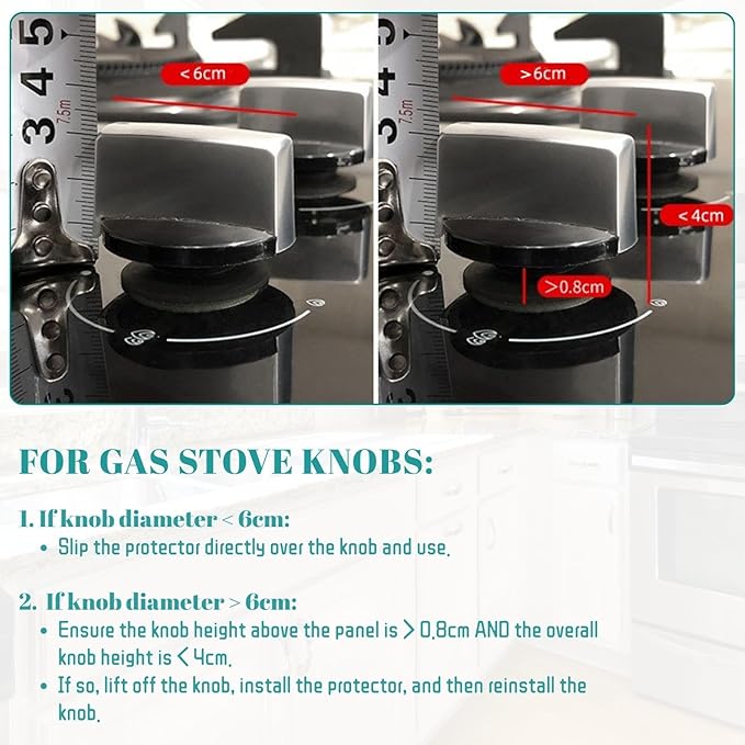 5-Pack Stove Knob Safety Covers, Childproof Gas Stove Knob Locks, Upgraded Dual-Press Design, Universal Fit for Most Stoves,Water/Oil Resistant, High Temperature Resistant (Black)