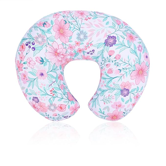 Cloele Nursing Pillow Cover - Botanical Floral Leaf Baby Pillow Cover,Breast Feeding Pillow Slipcovers for Women,Ultra Soft Breathable Infant Nursing Pillowcase for Newborn,Fits Most Nursing Pillows