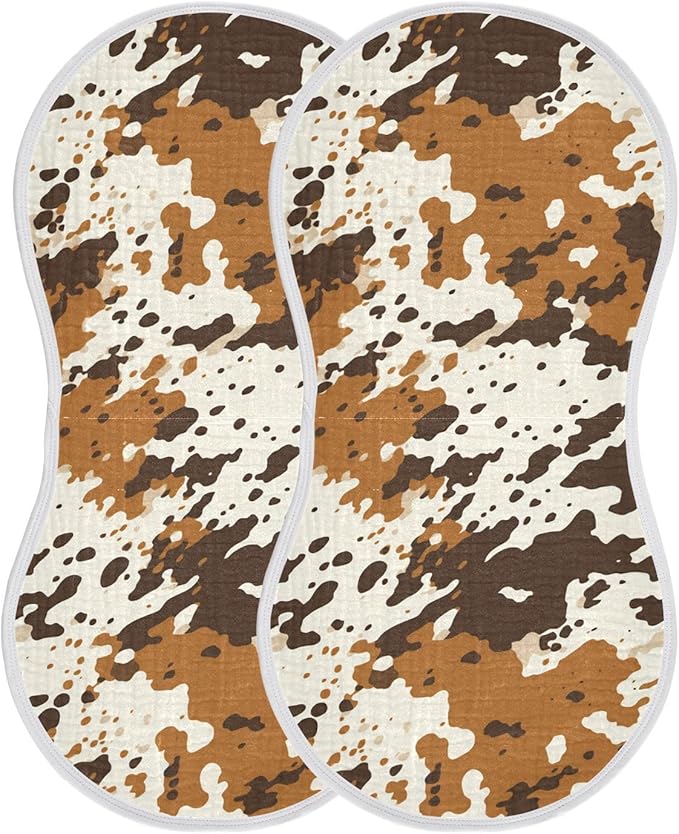 1Pc Cow Print Burp Cloth,Unisex Large Absorbent Soft Cotton Muslin Burping Cloths for Newborn Boys Girls,11x22in,A110300
