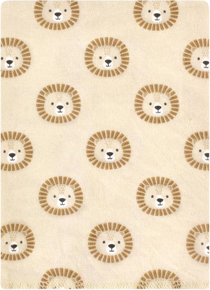 Hudson Baby Unisex Baby Cotton Flannel Burp Cloths Bundle, Brave Lion, One Size