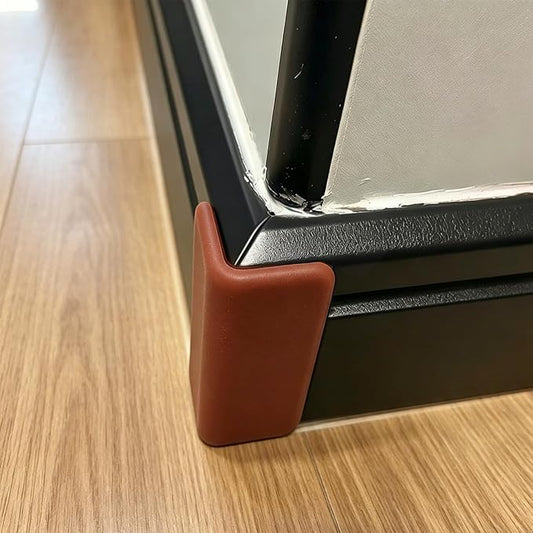 Self Adhesive Baseboard Corner Blocks, Thickened Rubber Corners Protectors Guards Trim for Wall,Furniture, Edge(Brown, 4PCS)