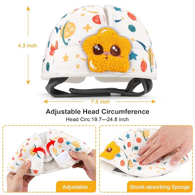 Accmor Baby Head Protector, Toddler Helmet for Crawling Walking, Cute Infant Headguard Soft Baby Helmets for Safety Cushion Anti-Collision, Lightweight Breathable Protective Caps for 6m-24m Girls Boys