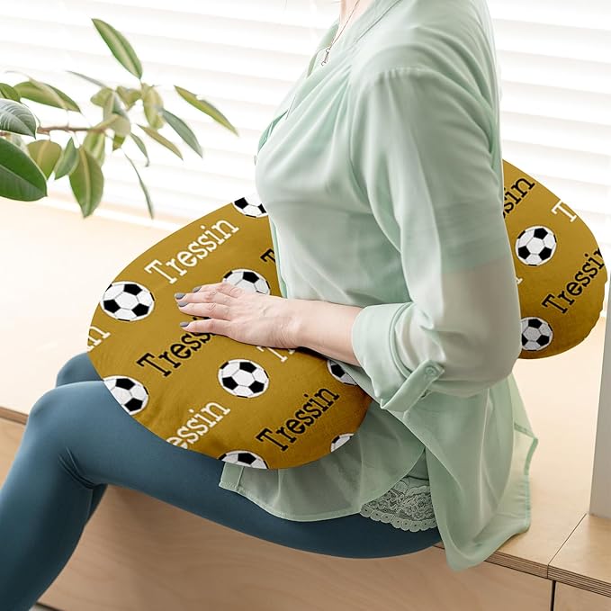 Baby Nursing Pillow Cover - Personalized Name Soccer Theme Breastfeeding U-Shaped for Bottle Feeding, Ultra Soft Comfortable Breastfeeding Pillow Cover for Infant Baby Boys and Girls