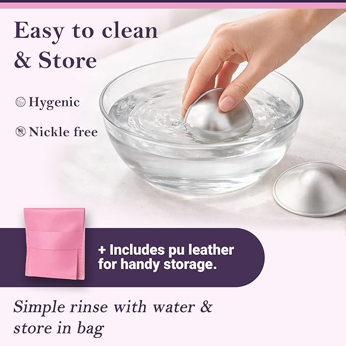 999 Pure Silver Nursing Cups for Breastfeeding – Silver Nipple Covers Breastfeeding Moms Use, Silver Nipple Shield & Nursing Cups for Sore, Sensitive Nipples, Reusable Silver Cups Breastfeeding Care