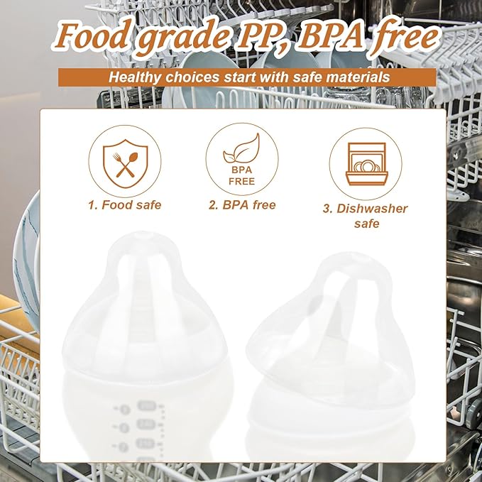 4pcs Baby Bottle Lids Replacement for Tommee Tippee, Leakproof Seal & BPA-Free Caps Replacement Designed for 5oz and 9oz Bottles