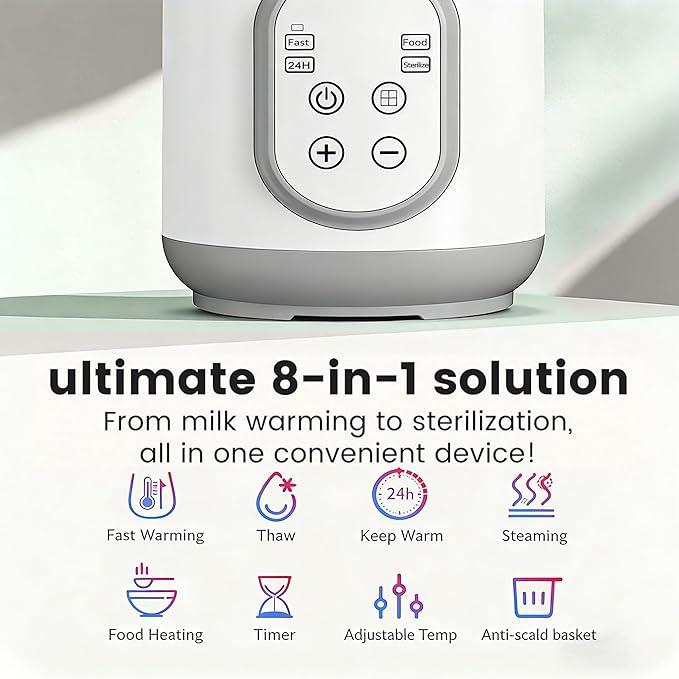 Bottle Warmer,Fast Baby Bottle Warmers for Breastmilk and Formula, with Timer, with Keep Warm, Heats Baby Bottles