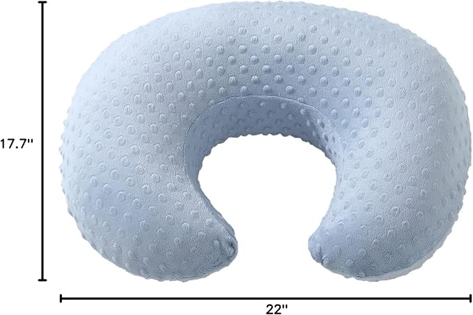 Baby Nursing Pillow Cover, Nursing Pillow Slipcovers for Breastfeeding Moms, Ultra-Soft Fit Standard Infant Nursing Pillows for Infant Newborn Baby Boy Girl (Blue)