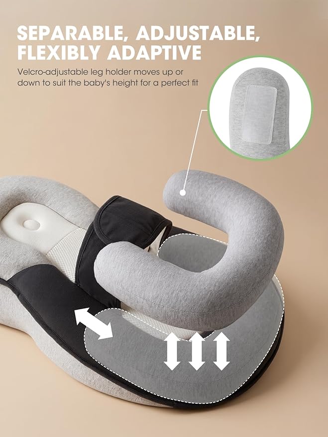 Tummy Time Pillow Baby Lounger Pillow Reduce Spit-Up Anti Overflow Design for Baby Comfort and Feeding Support