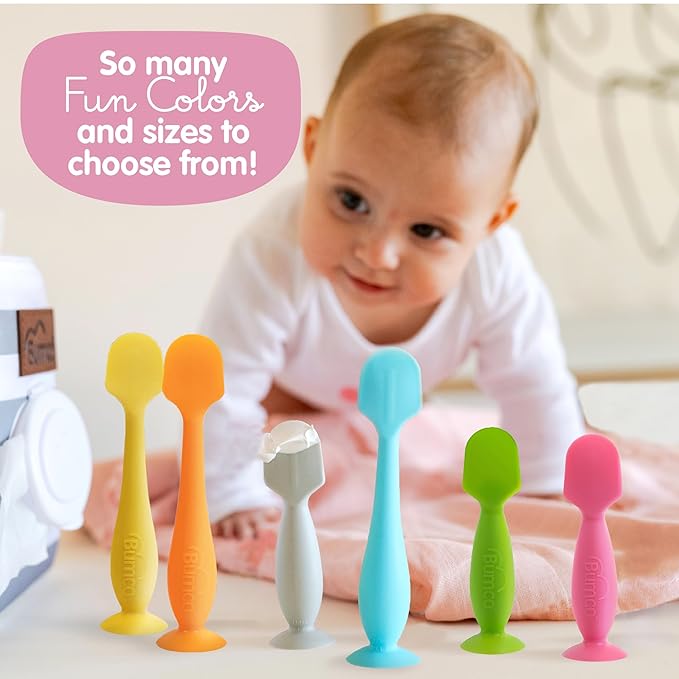 Bumco Baby Bum Brush + Mini Diaper Cream Spatula with Case - BPA-Free Butt Spatula Baby, Soft Diaper Spatula, Baby Diaper Cream Applicator, Mom-Invented Diaper Bag Essentials, Butt Spatula
