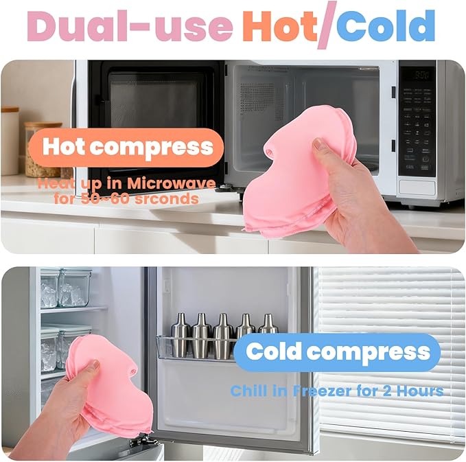 Breast Cold Packs, Ice Packs for Boobs, 2XL Breast Gel Packs - Hot & Cold Compress for Breastfeeding Comfort & Post-Surgery Recovery - Soothe Engorgement, Swelling, Pain - Extra Large, Soft（2PCS）