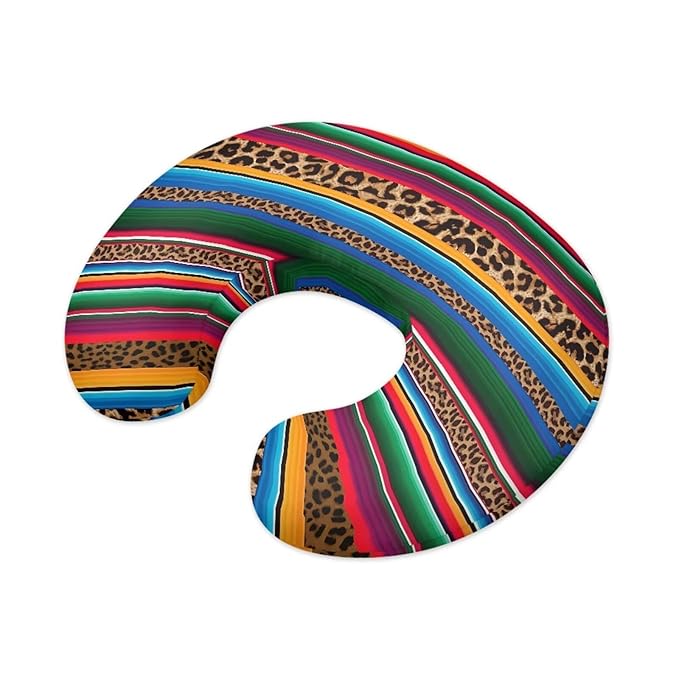 Leopard Print Nursing Pillow Cover for Breastfeeding, Rainbow Stripes Pattern Soft Breastfeeding Pillow Slipcover, Machine Washable