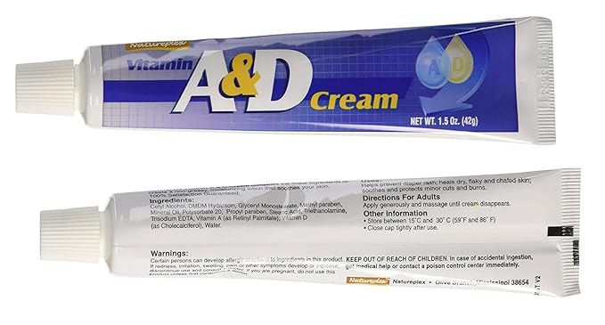 Vitamin A&D Moisterizing, Soothing Cream, 2 x 1.5 oz Bottles (for Dry, Flaky Skin)