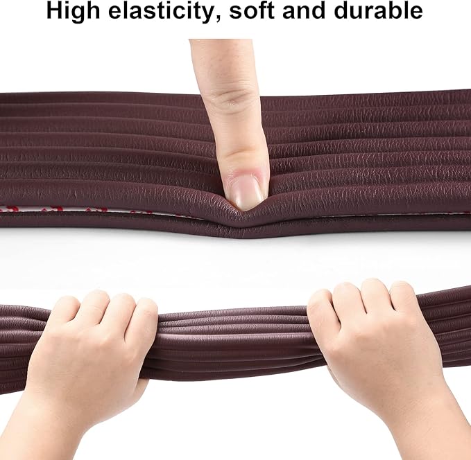 Upgraded Baby Proofing Edge Corner Protector, 16.4ft Edge Guards Padding with 3M Adhesive, Extra-Wide Soft Rubber Foam Padding, Furniture,Sharp Edge Safety Corner Edge Bumper Guard- Brown