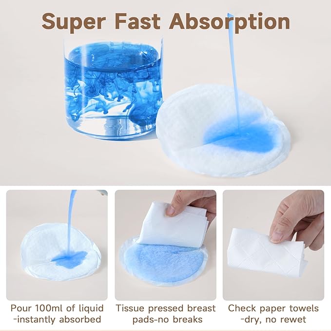Ultra-Absorbent Disposable Nursing Pads,Super Soft & Breathable Breast Pads,Make The Breasts Light and Stay Dry,Breastfeeding Essentials for Moms,300 Count