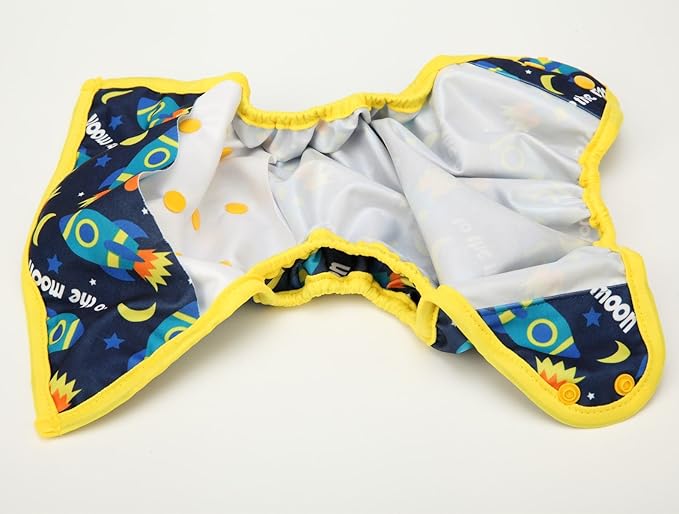 Baby Diaper Cover Nappy One Size 10lbs to 36lbs for Boys (Rocket)