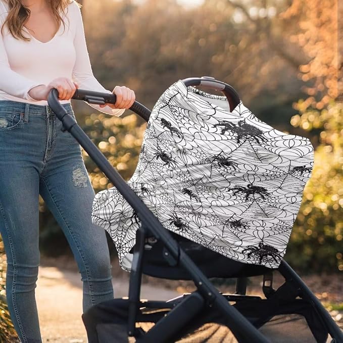 Coldinair Spider Web Multifunctional Nursing Cover Multi Use Cover for Baby Car Seat Canopy Shopping Cart Cover,Stroller Cover