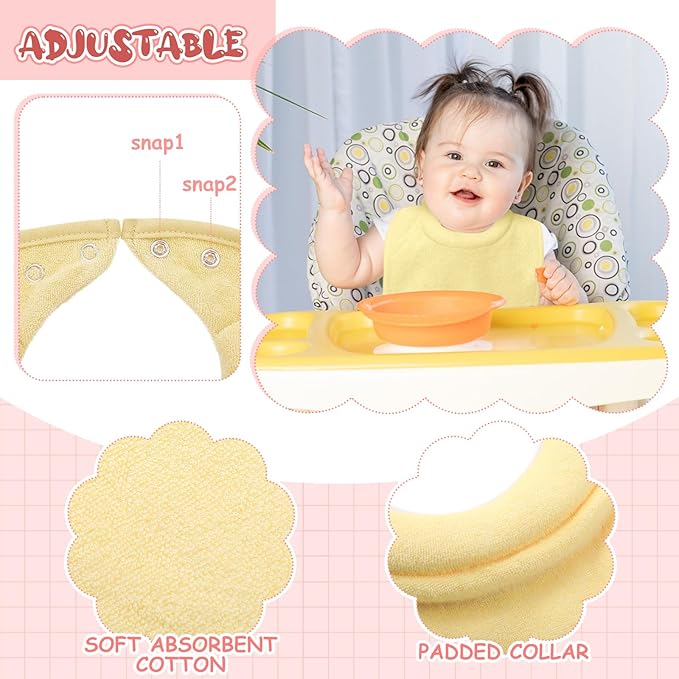 Twistover Newborn Bibs Feeding Bibs for Drooling and Teething Comfy Neck Baby Bib with Padded Absorbent Collar