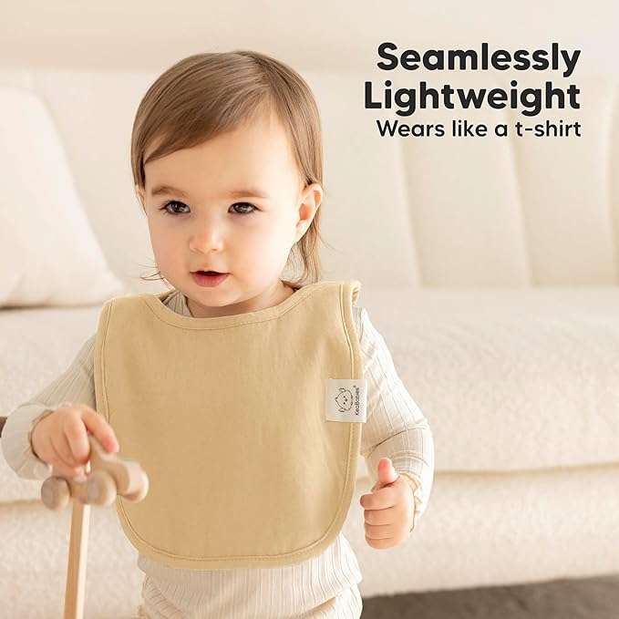 KeaBabies 8-Pack Bibs for Baby Girl, Boy - Pullover Large Baby Bibs for Drooling and Teething Infant, Newborn, Soft & Absorbent Organic Cotton, Long Torso Coverage Keep Toddler Clean & Dry(Terracotta)