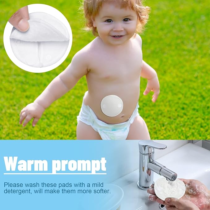 Sosation 20 Pack Feeding Tube Pads G Tube Button Pad with Cover Reusable Feeding Supplies Cotton Button Covers Peritoneal Abdominal Dialysis Peg Supplies for Nursing Care, White